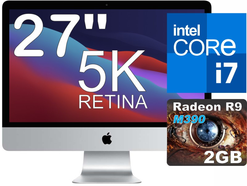 Apple iMAC 2015, 27", i7, 8GB memoria, 2TB Fusion Drive, video 2GB, Grade B